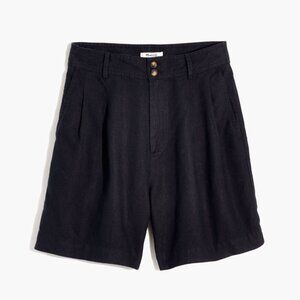 Madewell Linen Long Pleated Shorts (True Black)